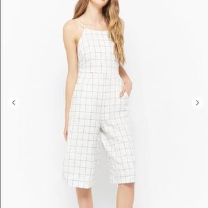 NWT forever 21 grid print culotte jumper/romper